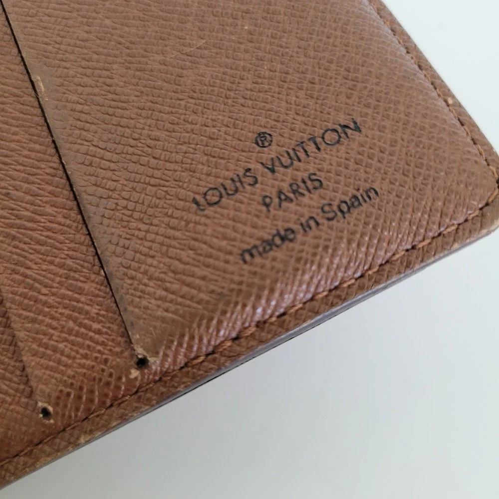 Louis Vuitton Monogram Bifold Wallet Brown Canvas CA0099 Made in Spain